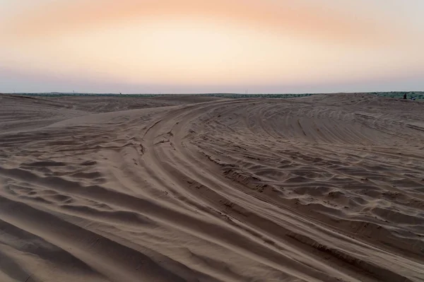 Вид Песчаные Дюны Пустыни Тар Предрассветный Свет Восхода Солнца Раджастхан — стоковое фото