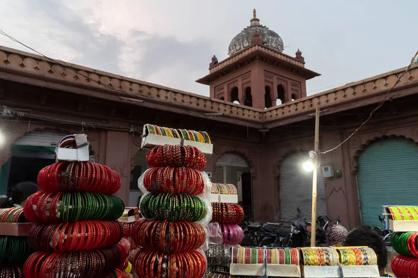 Pulseiras Rajasthani Coloridas Sendo Vendidas Famoso Sardar Market Ghanta Ghar — Fotografia de Stock