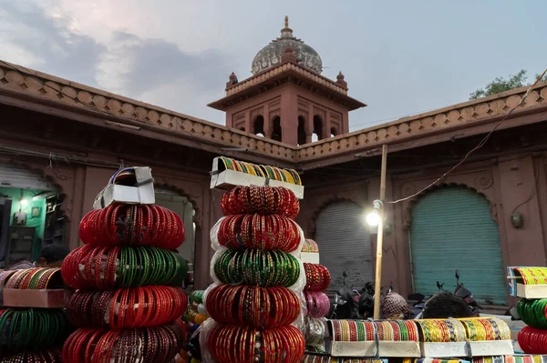 Pulseiras Rajasthani Coloridas Sendo Vendidas Famoso Sardar Market Ghanta Ghar — Fotografia de Stock