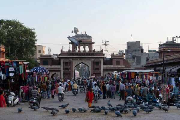 Jodhpur Rajasthan Hindistan 2019 Üstten Manzara Ünlü Sardar Pazarı Ghanta — Stok fotoğraf
