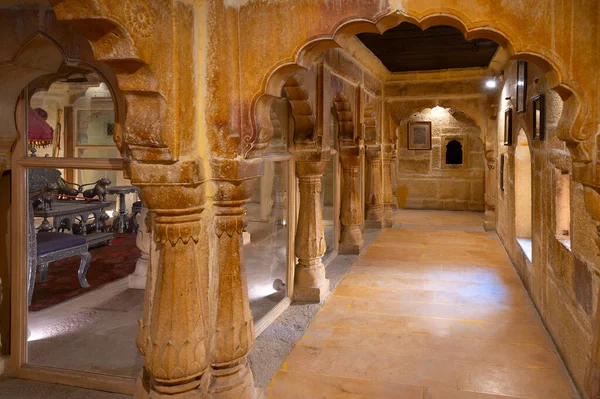 Jaisalmer Rajasthan Indie Října 2019 Krásný Zdobený Interiér Raja Mahal — Stock fotografie