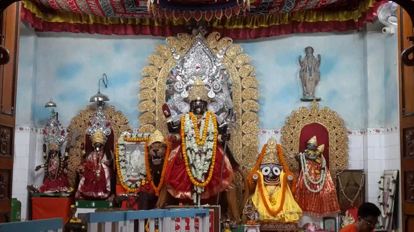Bipattarini Bipottarini Bipodtarini Bipadtarini Hindu Goddess Idol Being Worshipped Kolkata — Stok Foto