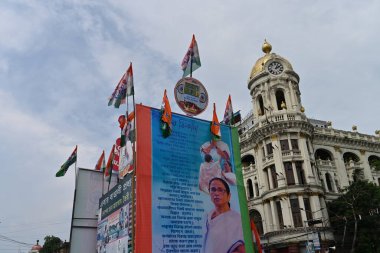 Kolkata, West Bengal, India - 21st July 2022 : All India Trinamool Congress Party, AITC or TMC, at Ekushe July, Shadid Dibas, Martyrs day rally. Tablo of CM Mamata Banerjee at Esplanade, Dharmatala.