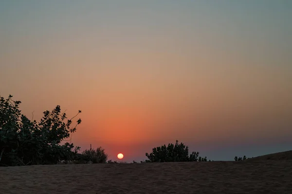 stock image Sun rising at the horizon of Thar desert, Rajasthan, India. Tourists from across India visits to watch desert sun rise at Thar desert.