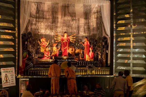 Kolkata Batı Bengal Hindistan Ekim 2021 Durga Puja Unesco Nun — Stok fotoğraf