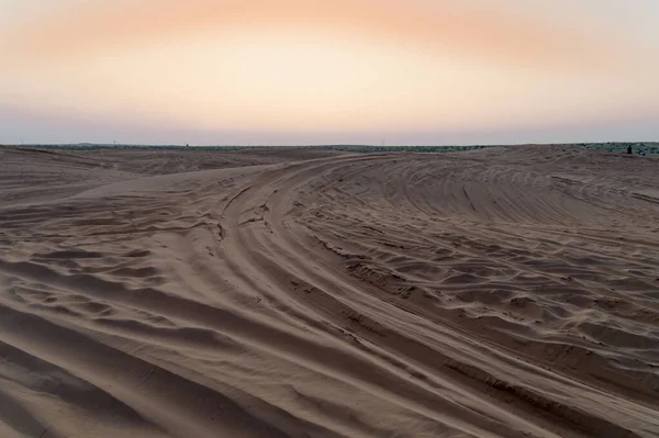 看塔尔沙漠沙丘 黎明前日出前的阳光 Rajasthan India — 图库照片