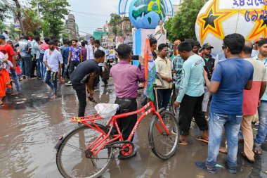 Kolkata, West Bengal, India - 21st July 2022 : All India Trinamool Congress Party, AITC or TMC, at Ekushe July, Shadid Dibas, Martyrs day rally. Party supporters gathering at Esplanade, Dharmatala.