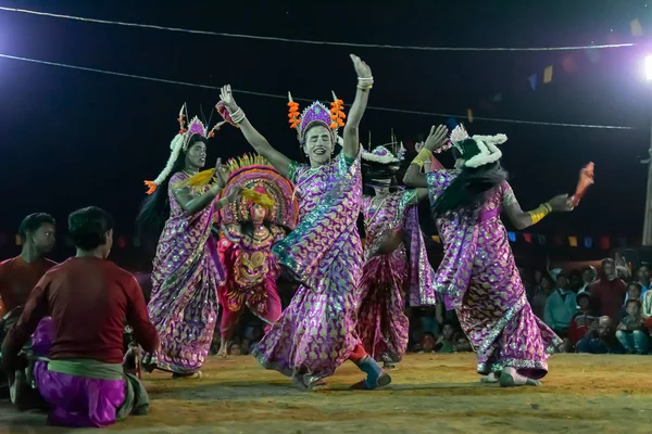 Purulia Bengal Zachodni Indie Grudnia 2015 Taniec Chhau Lub Taniec — Zdjęcie stockowe
