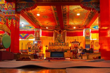 Samdruptse Manastırı, Ravangla, Sikkim, Hindistan - 20 Ekim 2016: Samdruptse Budist Manastırı, Sikkim, Hindistan. Fotoğraf, dini otoriteden izin alarak çekildi..