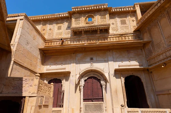 Jaisalmer Erőd Rajasthan India 2019 Homokkő Készült Gyönyörű Erkély Jharokha — Stock Fotó