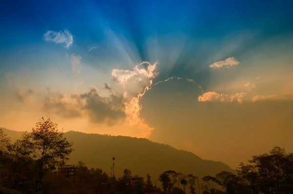 Solnedgång Himlen Över Chayatal Eller Chaya Taal West Sikkim Indien — Stockfoto
