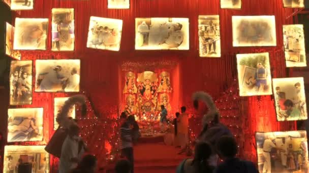 Kolkata Bengala Ocidental Índia Outubro 2021 Durga Puja Patrimônio Cultural — Vídeo de Stock
