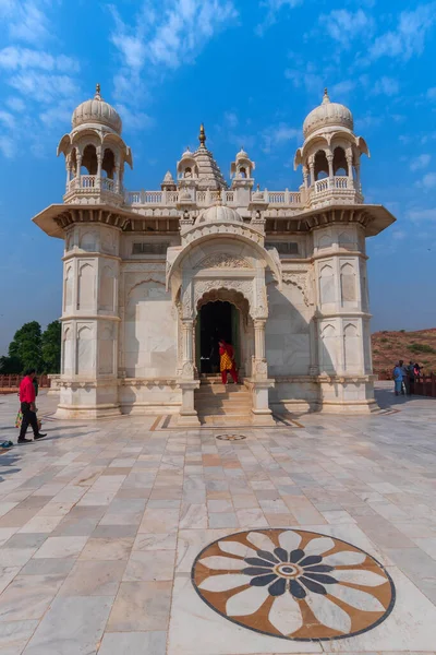 Jodhpur Rajasthan Indie 2019 Odwiedzający Odrestaurowujący Piękną Architekturę Jaswant Thada — Zdjęcie stockowe