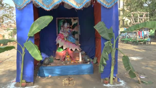 西孟加拉邦豪拉 2021年2月17日 装饰精美的仪表板 以崇拜萨拉斯瓦蒂女神 印度教知识 智慧和学习女神 — 图库视频影像