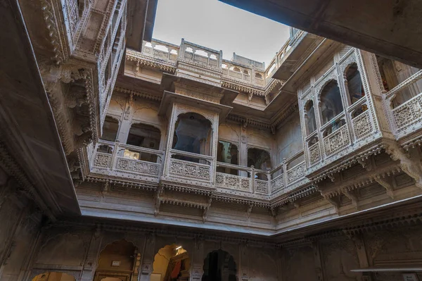 Jaisalmer Rajasthan India ลาคม 2019 Jharokhas Patwon Haveli นในช Mansion — ภาพถ่ายสต็อก