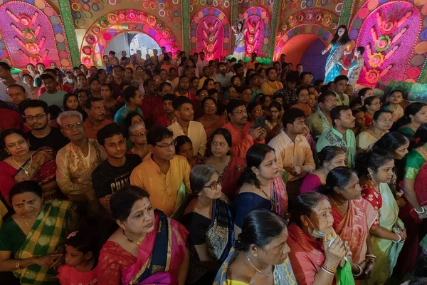 Howrah West Bengal Indie Října 2022 Hinduističtí Oddaní Modlí Uctívají — Stock fotografie