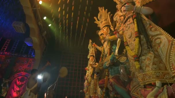 Howrah Batı Bengal Hindistan Ekim 2022 Hindu Rahipler Tanrıça Durga — Stok video