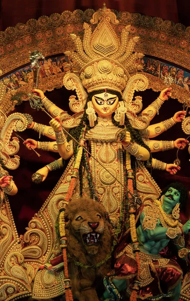 Howrah Bengala Occidental India Octubre 2022 Hermoso Ídolo Diosa Durga —  Fotos de Stock