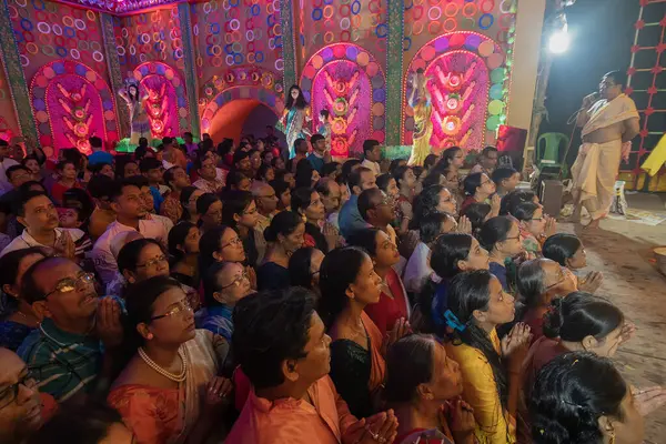 Howrah West Bengal Indie Října 2022 Hinduistické Purohit Pronášení Sanskrt — Stock fotografie