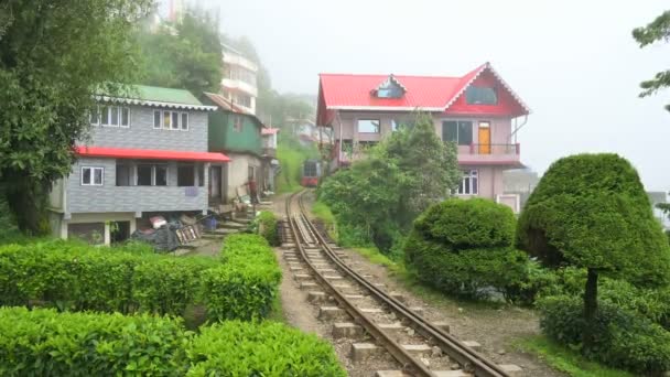 Darjeeling Bengala Occidental India 2023 Tren Juguete Diesel Que Pasa — Vídeos de Stock