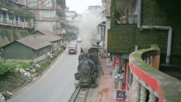 Darjeeling West Bengal Indie 2023 Zpomalený Pohyb Parního Motoru Vlak — Stock video