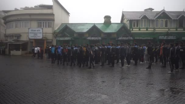 Darjeeling West Bengal India 2023 School Student Cadets Marching Darjeeling — Stock Video