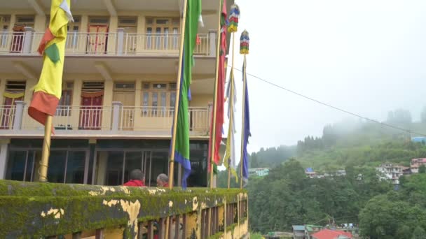 Darjeeling Bengale Occidental Inde 2023 Belle Vue Sur Extérieur Monastère — Video
