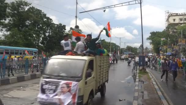 Kalkutta Westbengalen Indien Juli 2023 All India Trinamool Congress Party — Stockvideo