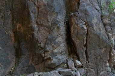 Hathi nahar kayaları, Fil deresi ya da Rainwater deresi yağmur suyunu Ranisar ve Mehrangarh kalesinin Padasar göllerine, Rao Jodha Desert Rock Parkı, Jodhpur, Rajasthan, Hindistan.