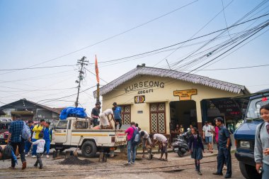 Kurseong, West Bengal,India - 10th August 2023 : Building of Old heritage hill station of Kurseong. Darjeeling Himalayan Railway, UNESCO world heritage.