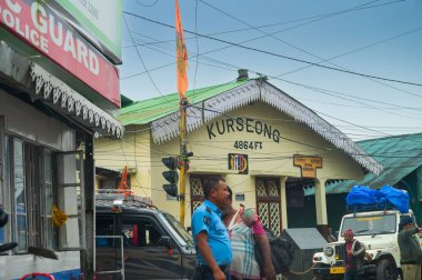 Kurseong, West Bengal,India - 10th August 2023 : Building of Old heritage hill station of Kurseong. Darjeeling Himalayan Railway, UNESCO world heritage. clipart