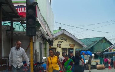 Kurseong, West Bengal,India - 10th August 2023 : Building of Old heritage hill station of Kurseong. Darjeeling Himalayan Railway, UNESCO world heritage.
