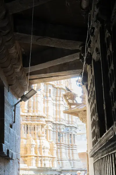 stock image Jaisalmer, Rajasthan, India - October 13, 2019 : Inside view of Jaisalmer Fort or Sonar Quila or Golden Fort, made of yellow sandstone, in the morning light. UNESCO world heritage site at Thar desert.