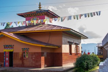 Ugyen Tanga Meon Ling Manastırı, Okheary ya da Okhrey Manastırı, Sikkim, Hindistan. İzinle resim çekimi.