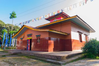 Ugyen Tanga Meon Ling Manastırı, Okheary ya da Okhrey Manastırı, Sikkim, Hindistan. İzinle resim çekimi.
