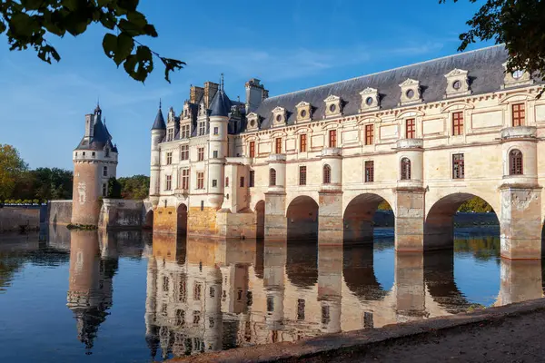 Blick Auf Das Berühmte Schloss Chenonceau Loire Tal Tours Frankreich Stockbild