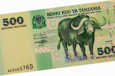 Afrika bufalosu, Tanzanya Portresi 500 Şilin 2003 Banknotları. 