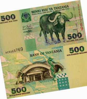 African buffalo, Portrait from Tanzania 500 Shillings 2003 Banknotes.  clipart