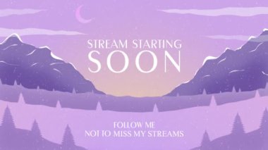 Akıntı için Animasyon Kar Fırtınası Twitch Ekranları. Yakında başlayacak. Paket kaplamalarını, panelleri işaretle. Akış için üstüste koy. Seğirme veya youtube üzerindeki akış için canlandırılmış arkaplan.