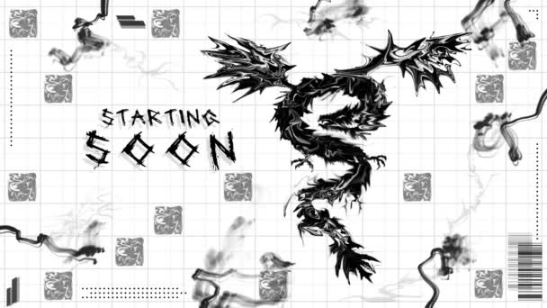 Animated Twitch Schermen Dragon Smoke Voor Stream Beginnen Met Achtergrond — Stockvideo