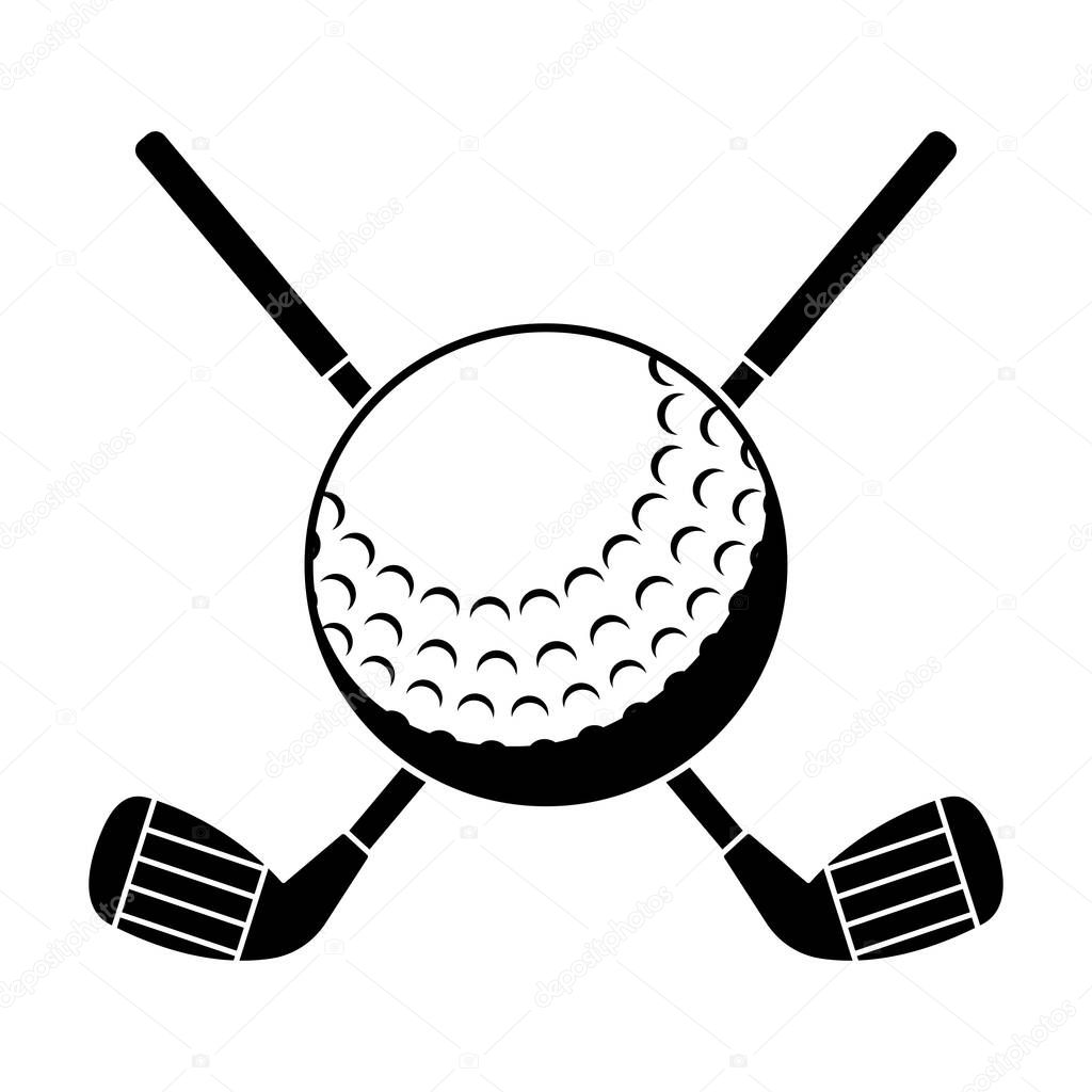 Golf clubs crossing logo vector image
