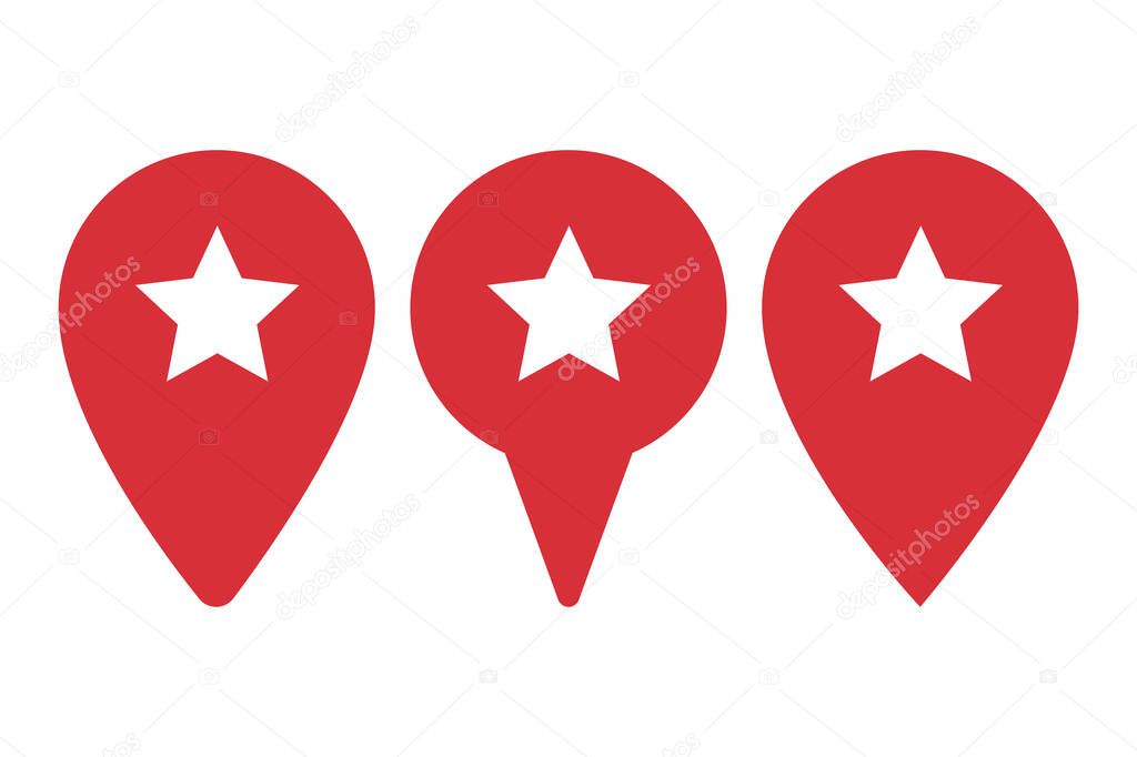 Three star location pins vector image