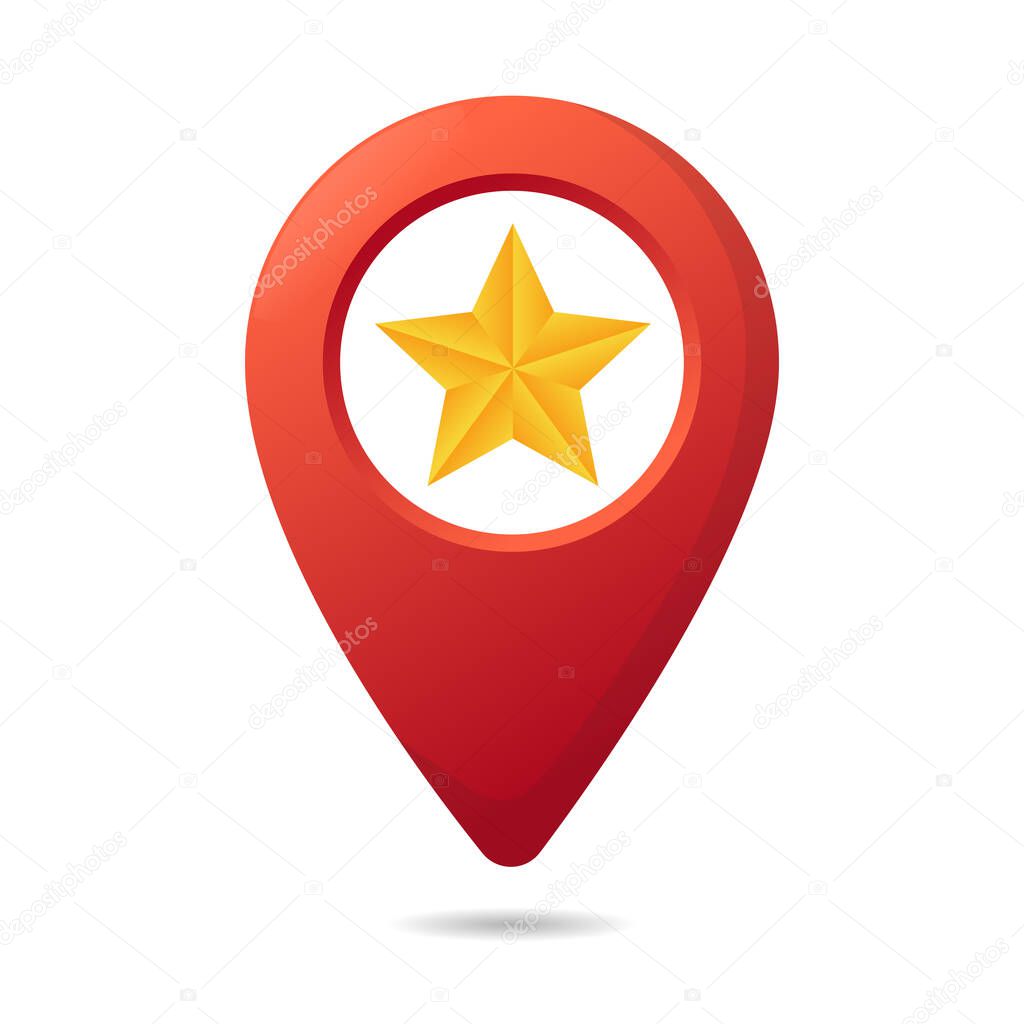 Gradient location pin with star vector image