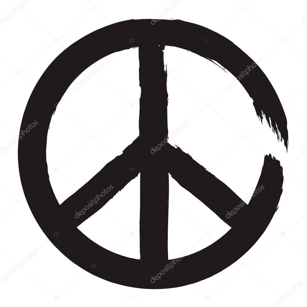Peace sign paint stroke vector image