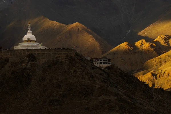 Shanti Stupa Marco Famoso Cidade Leh Índia Julho 2023 — Fotografia de Stock