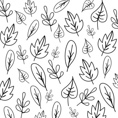 Yapraklı vektörsüz desen, çiçekli elementler.