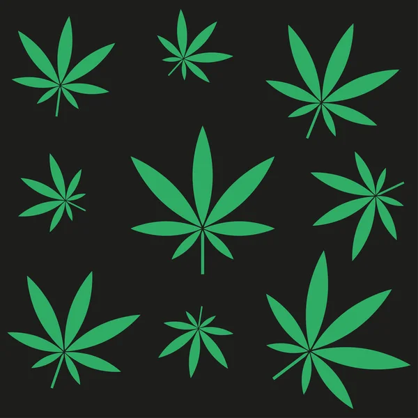 Padrão Folha Cannabis Ilustração Vetorial — Vetor de Stock
