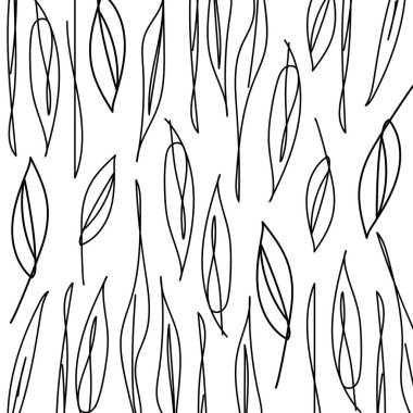 vektör doodle yaprakları ile seamless modeli