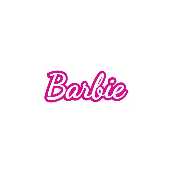 Barbie metin logo tasarımı ikon vektör şablonu