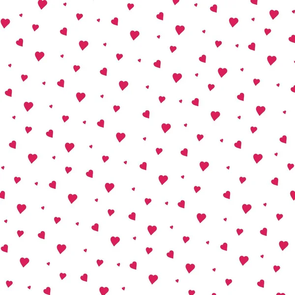 Nahtloses Muster Mit Herzen Auf Weißem Hintergrund Valentinstag Vektorillustration Stockillustration